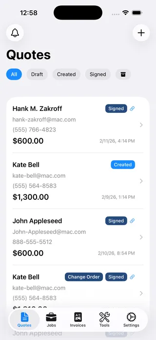 QuoteMe quotes list on a phone